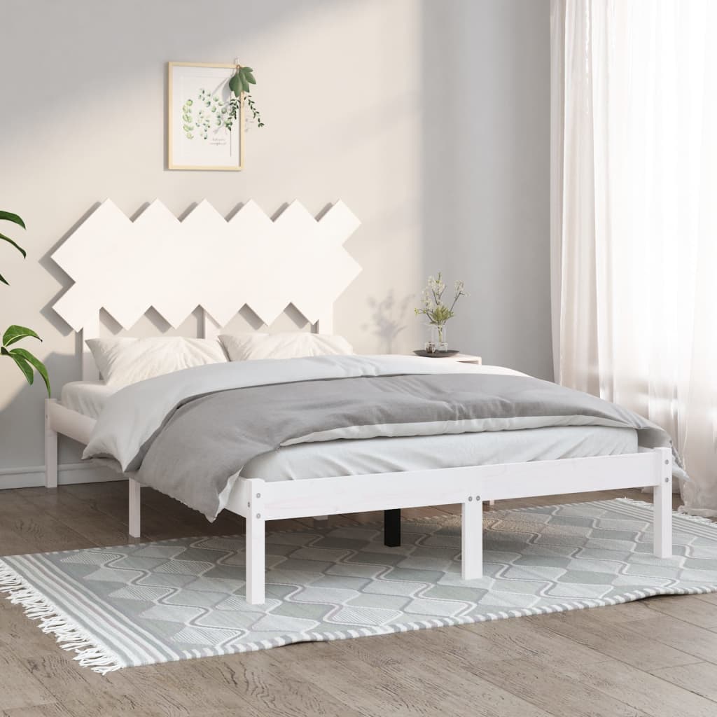 Bed Frame | White | Solid pine wood, Plywood | Single | Durable