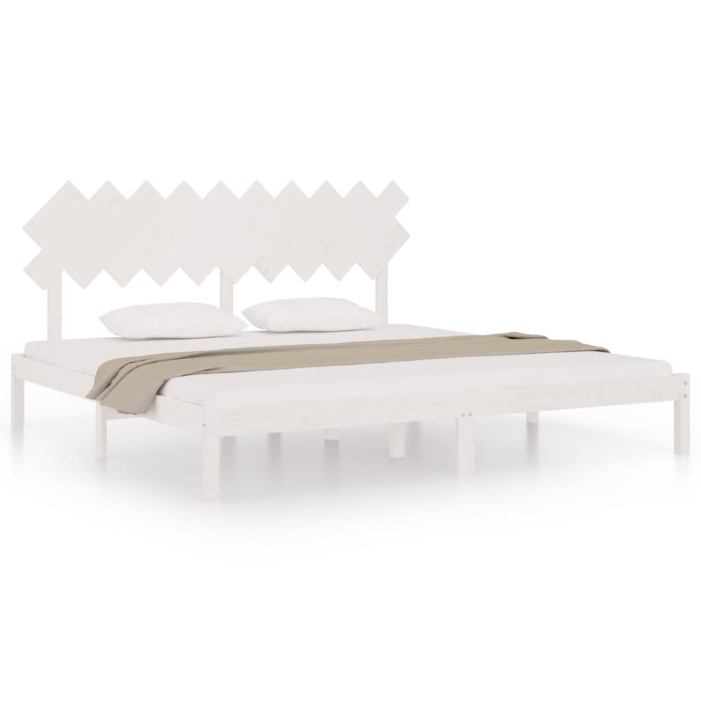 Bed Frame | White | Solid Pine Wood | Double | Durable | Bed Frame