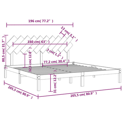 Bed Frame | Honey Brown | Solid Pine Wood | Double | Durable | Bed Frame