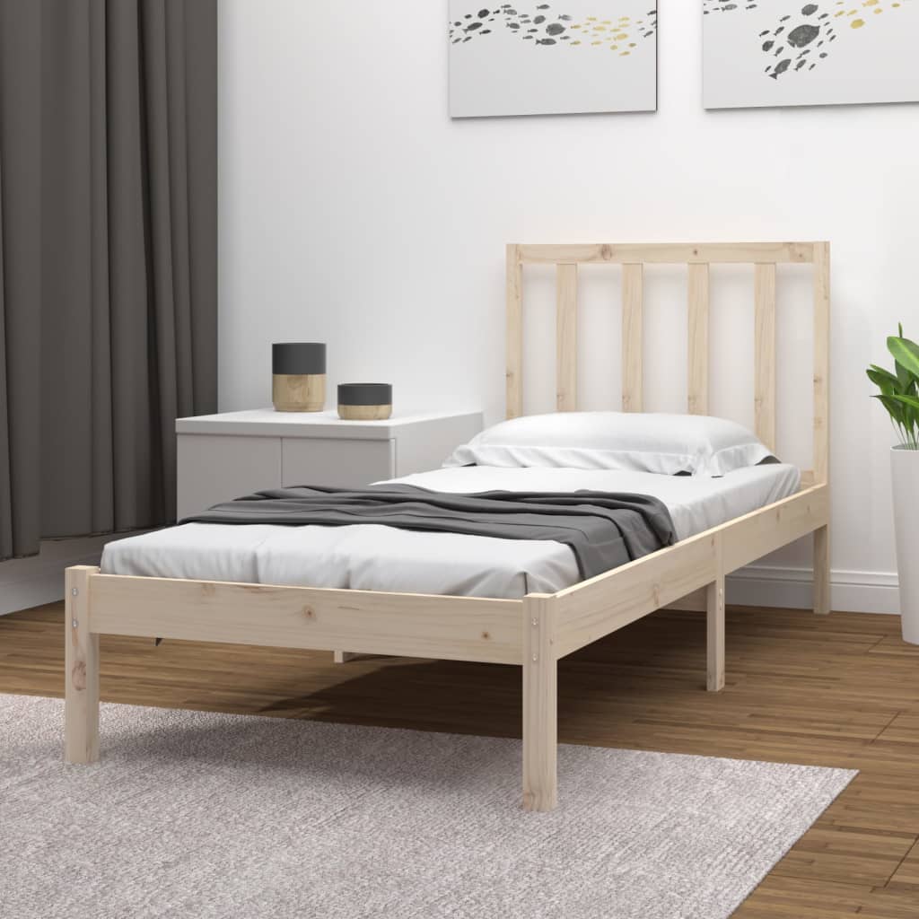 Bed Frame | Natural pine | Solid pine wood | Small Single | Durable