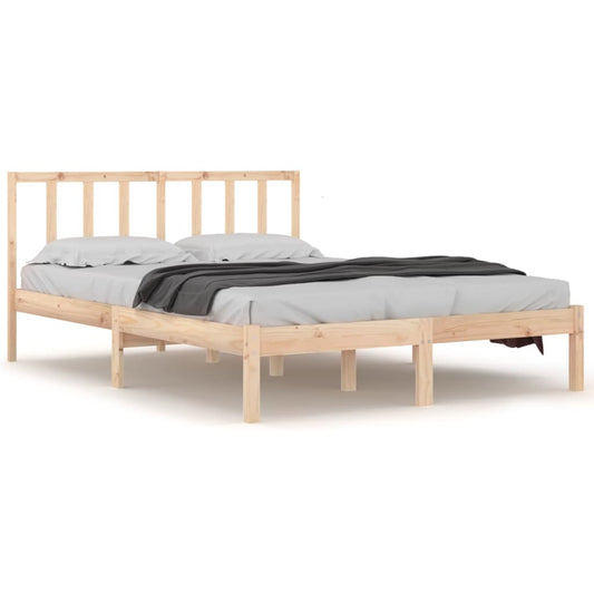 Bed Frame without Mattress Solid Wood Pine 120x190 cm Small Double