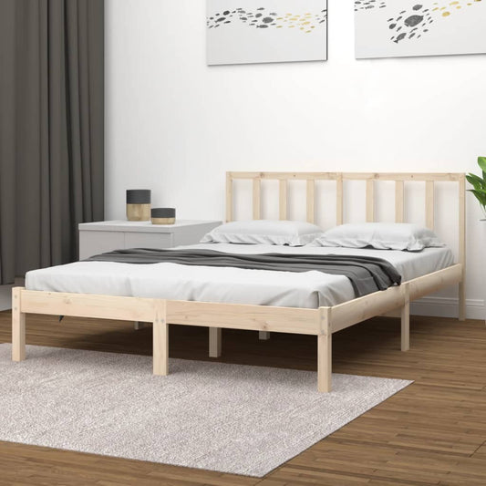 Bed Frame without Mattress Solid Wood Pine 120x190 cm Small Double
