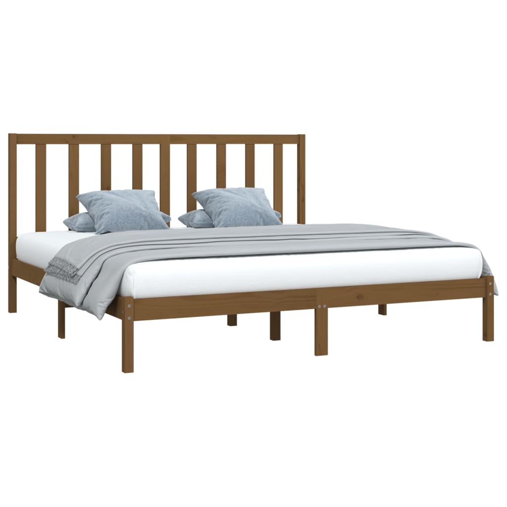 Bed Frame without Mattress Honey Brown Solid Wood Pine 200x200 cm