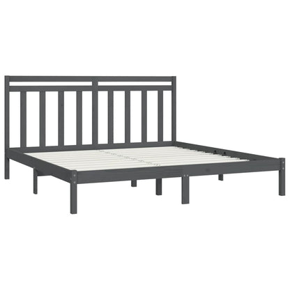Bed Frame without Mattress Grey 200x200 cm Solid Wood