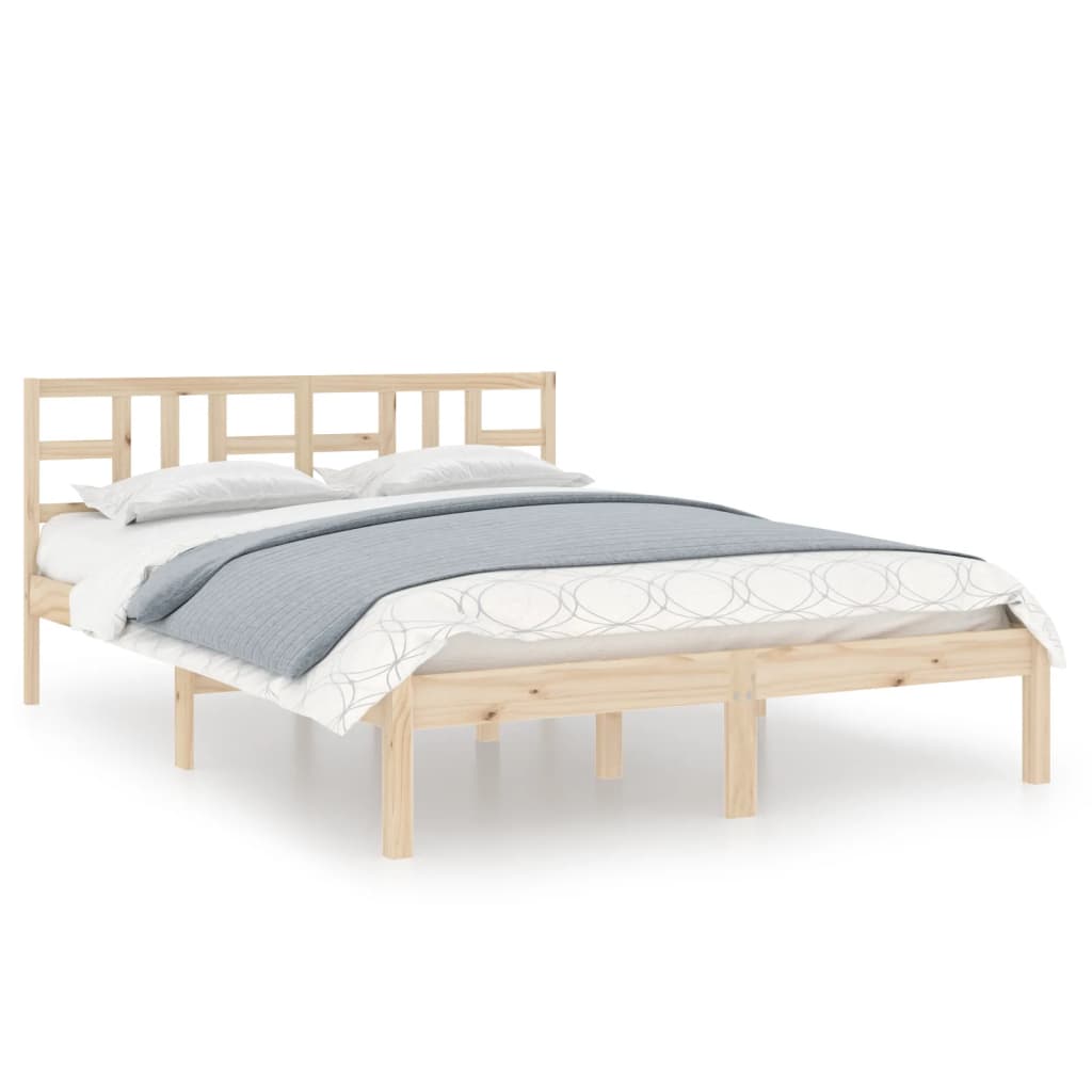 Bed Frame without Mattress 135x190 cm Double Solid Wood