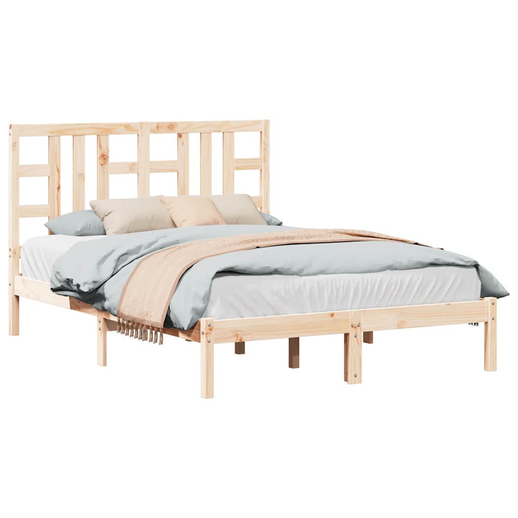 Bed Frame without Mattress 135x190 cm Double Solid Wood