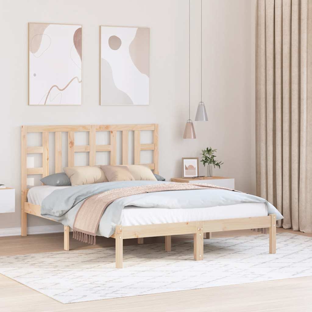 Bed Frame without Mattress 135x190 cm Double Solid Wood
