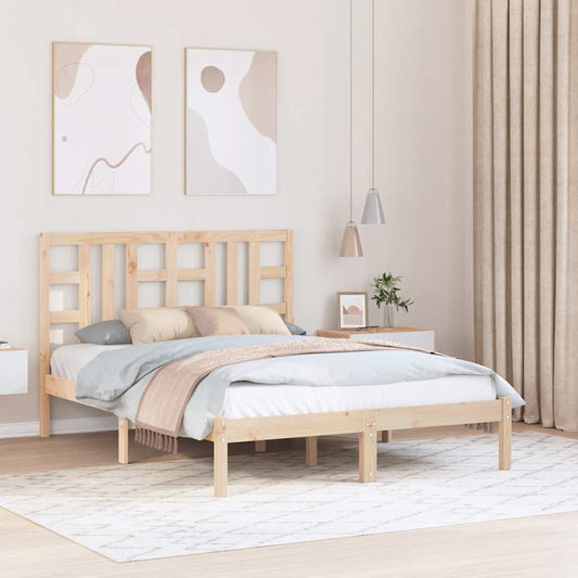 Bed Frame without Mattress 135x190 cm Double Solid Wood