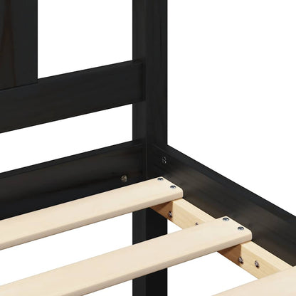 Bed Frame without Mattress Black 140x190 cm Solid Wood