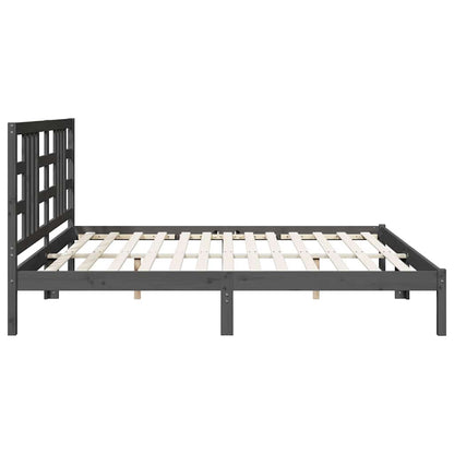 Bed Frame without Mattress Grey 200x200 cm Solid Wood