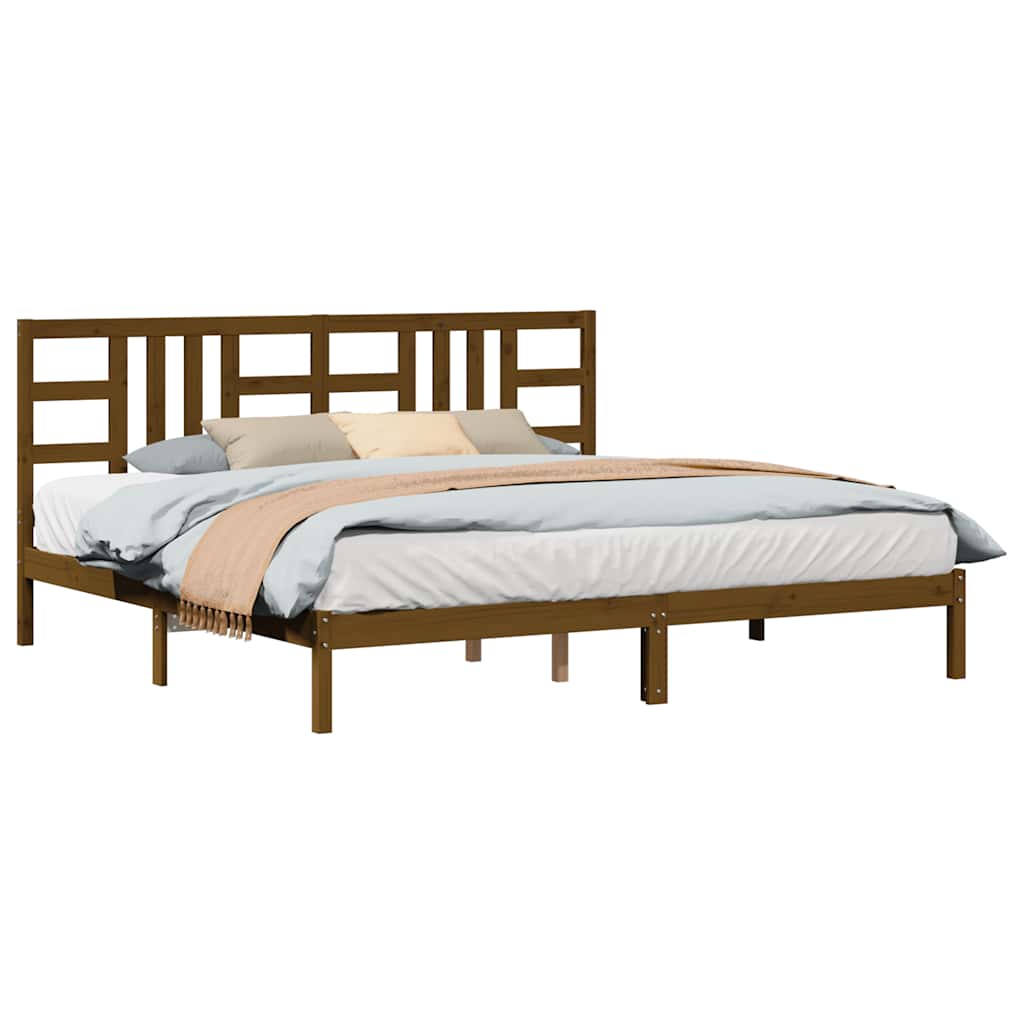 Bed Frame without Mattress Honey Brown 200x200 cm Solid Wood