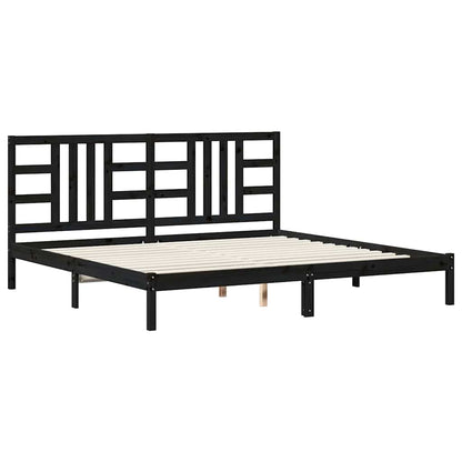 Bed Frame without Mattress Black 200x200 cm Solid Wood