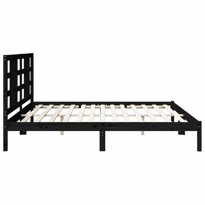 Bed Frame without Mattress Black 200x200 cm Solid Wood