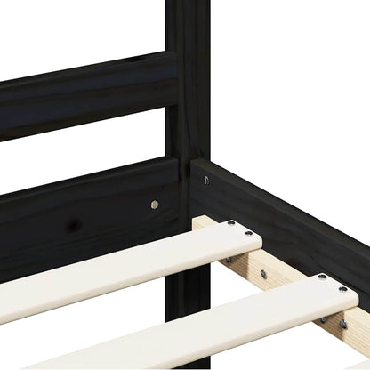 Bed Frame without Mattress Black 200x200 cm Solid Wood