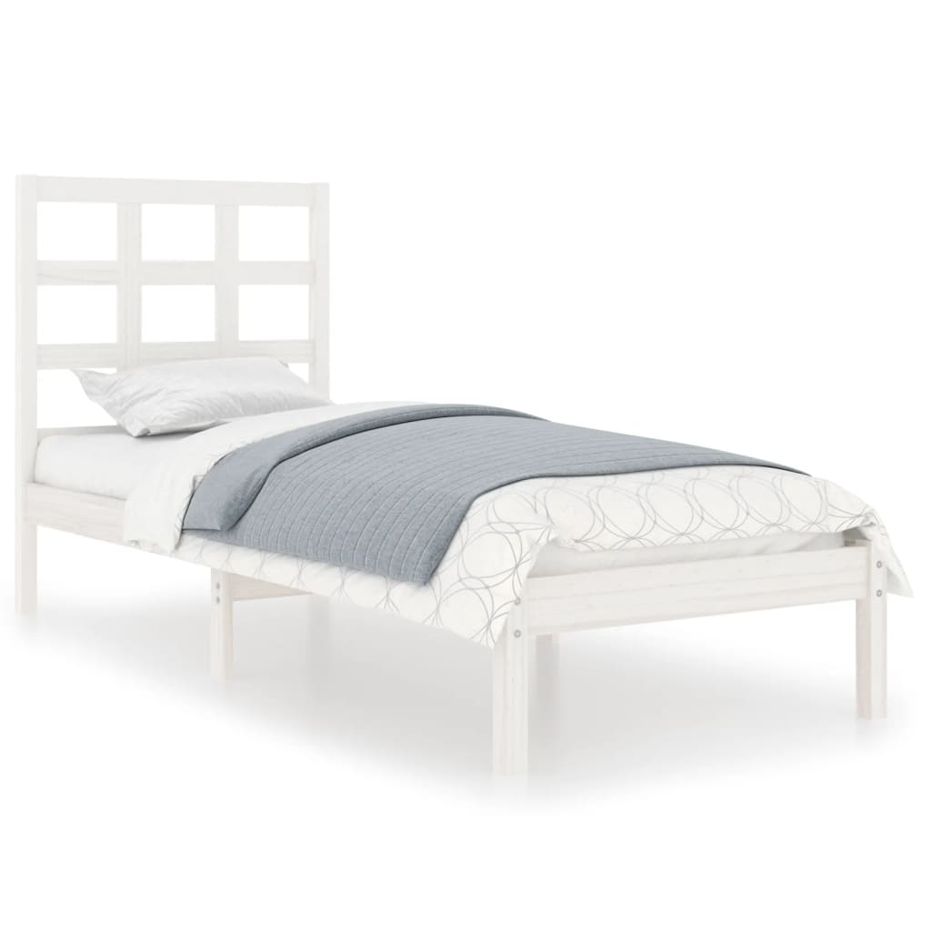 Bed Frame | White | Solid pine wood | Small Single | Durable | Bed Frame