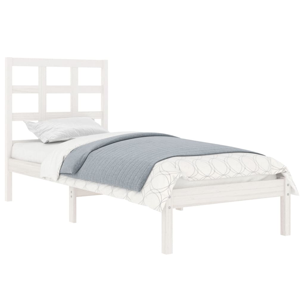Bed Frame | White | Solid pine wood | Small Single | Durable | Bed Frame