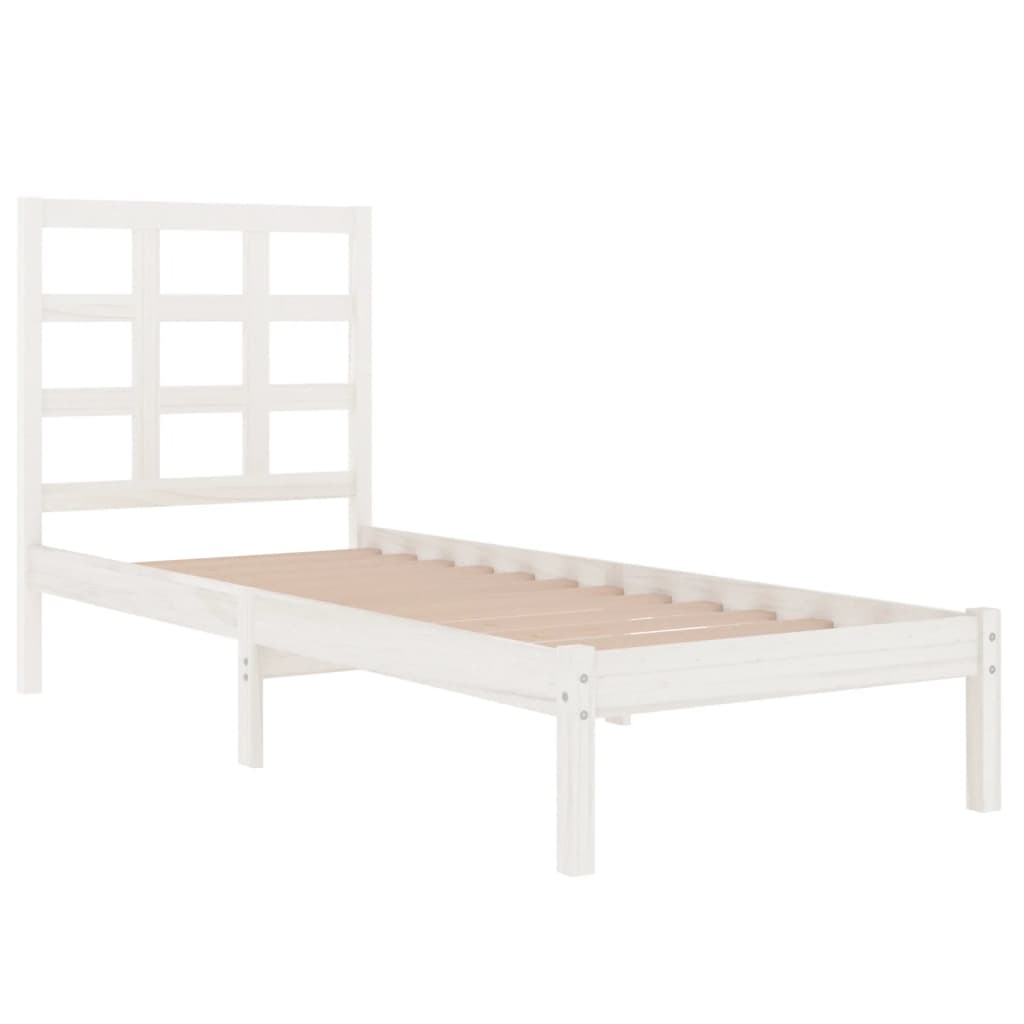 Bed Frame | White | Solid pine wood | Small Single | Durable | Bed Frame