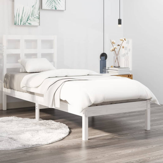 Bed Frame | White | Solid pine wood | Small Single | Durable | Bed Frame