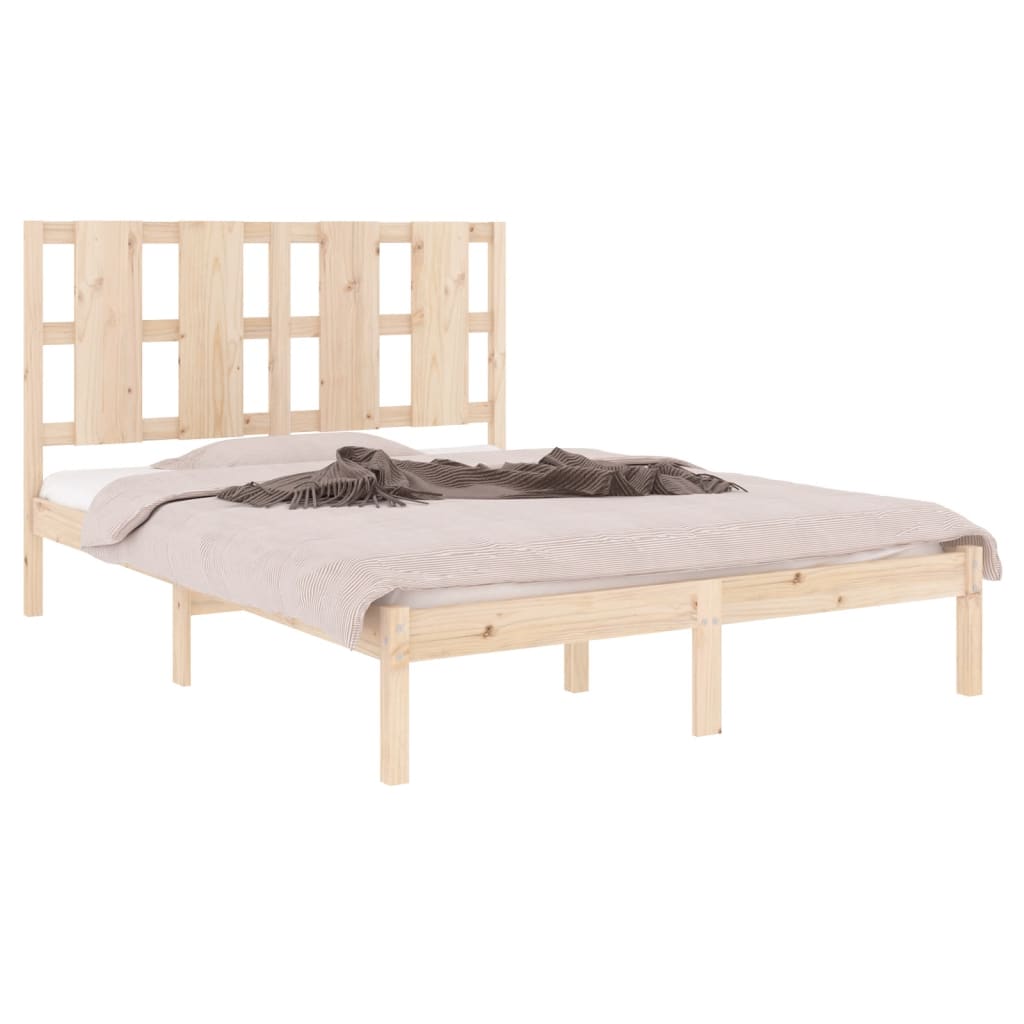 Bed Frame | Natural Pine | Solid Pine Wood | Double | Durable | Bed Frame