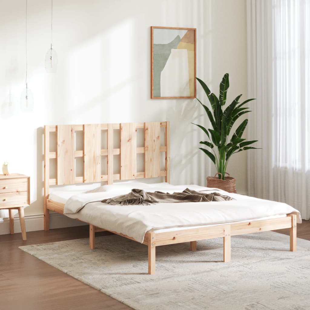 Bed Frame | Natural Pine | Solid Pine Wood | Double | Durable | Bed Frame