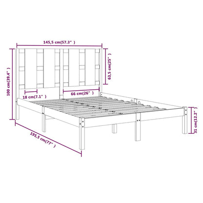Bed Frame | Black | Solid pine wood, Plywood | 140 x 190 cm