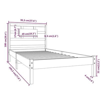 Bed Frame without Mattress 90x190 cm Single Solid Wood