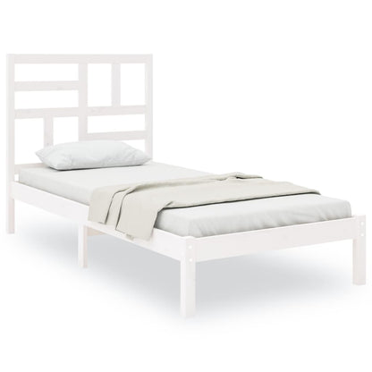 Bed Frame | White | Solid Pine Wood, Plywood | Small Single | Durable