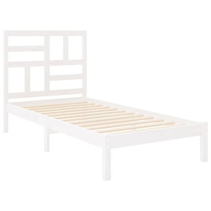 Bed Frame | White | Solid Pine Wood, Plywood | Small Single | Durable