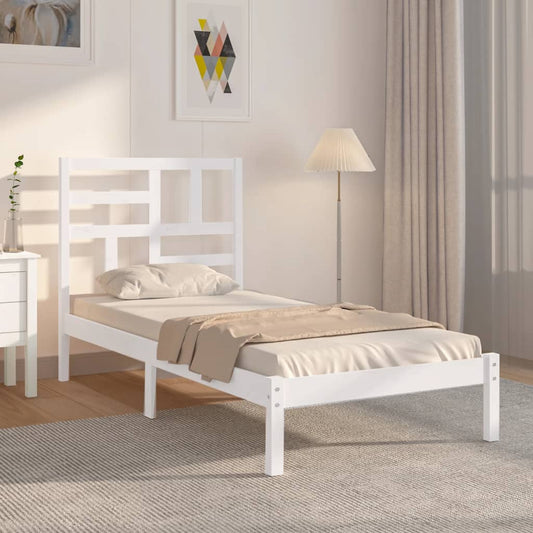 Bed Frame | White | Solid pine wood, Plywood | Single | Modern