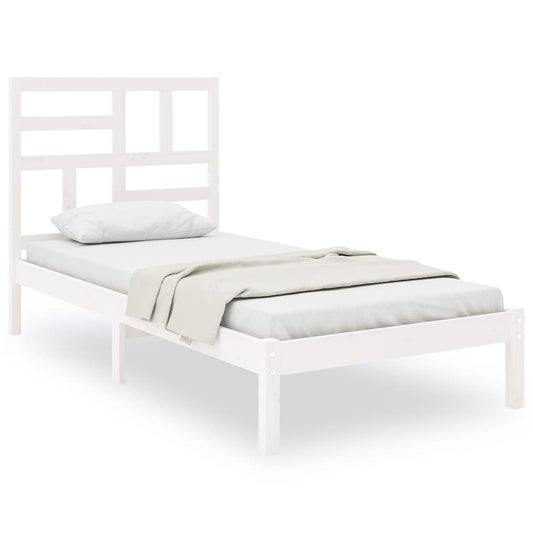 Bed Frame | White | Pine wood, Plywood | Single | Durable | Bed Frame