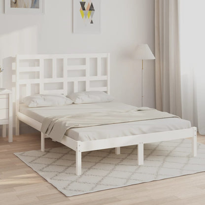 Bed Frame without Mattress White Solid Wood 160x200 cm