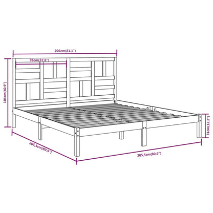 Bed Frame without Mattress Solid Wood 200x200 cm