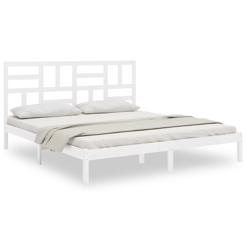 Bed Frame | White | Solid Pine Wood | Double | Bed Frame | Rectangular