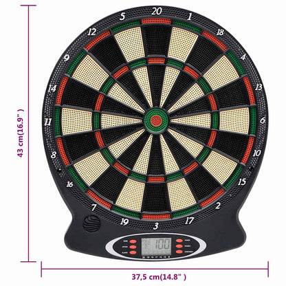 Electric Dartboard with Darts Black Polypropylene