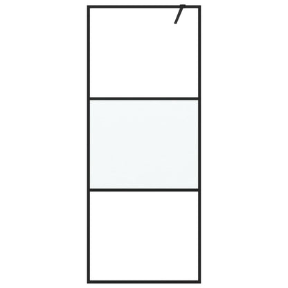 Walk-in Shower Wall Black 80x195 cm Half Frosted ESG Glass