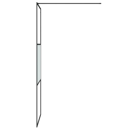 Walk-in Shower Wall Black 80x195 cm Half Frosted ESG Glass