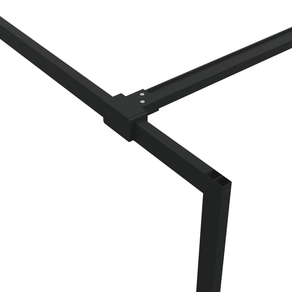 Walk-in Shower Wall Black 80x195 cm Half Frosted ESG Glass
