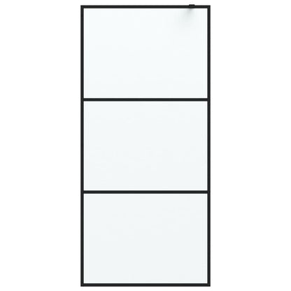 Walk-in Shower Wall Black 90x195 cm Frosted ESG Glass