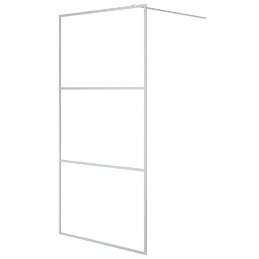 Walk-in Shower Wall Silver 100x195 cm Clear ESG Glass