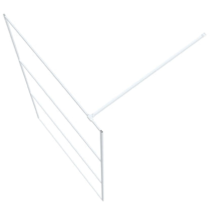 Walk-in Shower Wall White 115x195 cm Clear ESG Glass