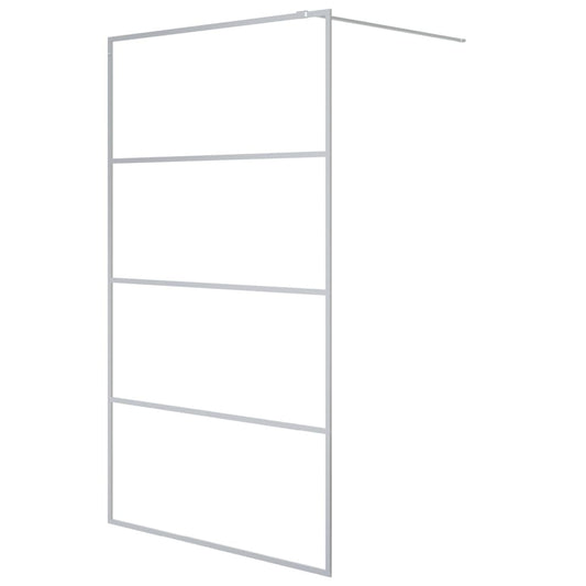 Walk-in Shower Wall Silver 115x195 cm Clear ESG Glass