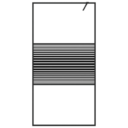 Walk-in Shower Wall Black 100x195 cm Clear ESG Glass