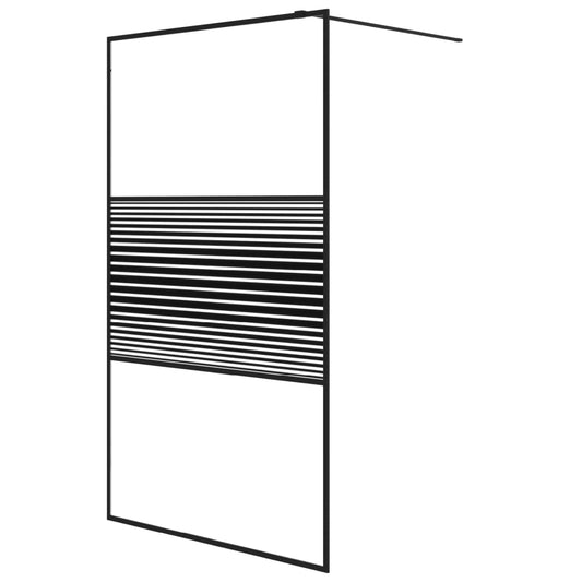 Walk-in Shower Wall Black 115x195 cm Clear ESG Glass