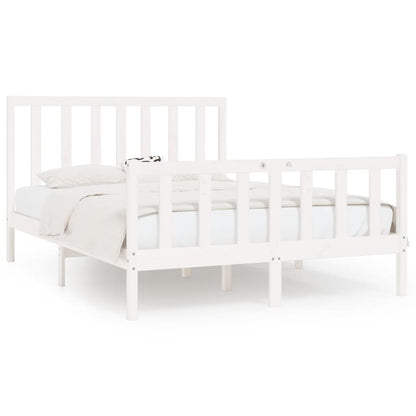 Bed Frame without Mattress White 140x200 cm Solid Wood