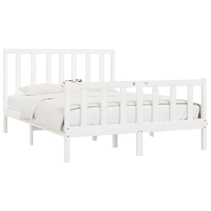 Bed Frame without Mattress White 140x200 cm Solid Wood