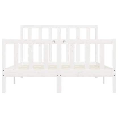 Bed Frame without Mattress White 140x200 cm Solid Wood