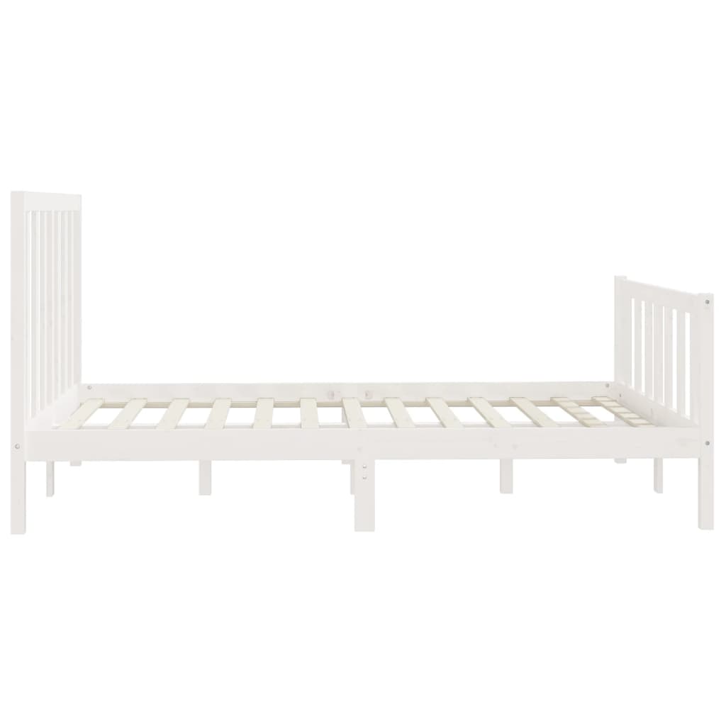 Bed Frame without Mattress White 140x200 cm Solid Wood
