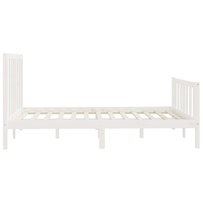 Bed Frame without Mattress White 140x200 cm Solid Wood