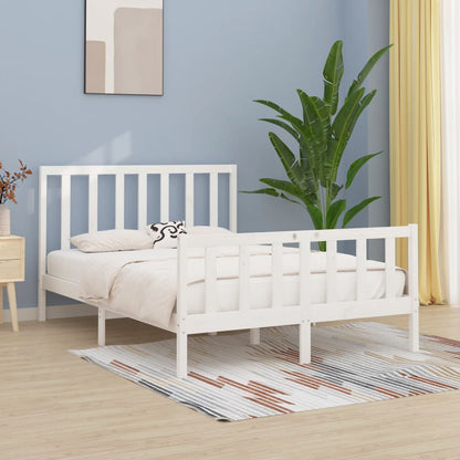 Bed Frame without Mattress White 140x200 cm Solid Wood