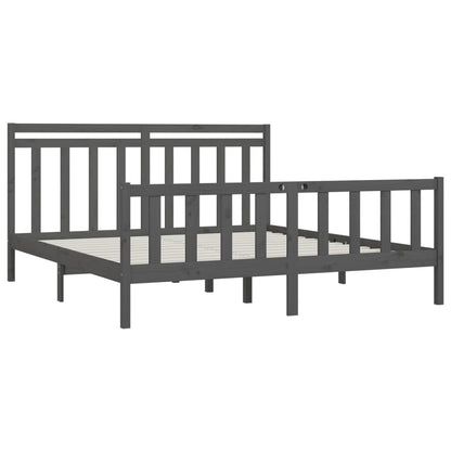 Bed Frame | Grey | Solid pinewood | Double | Classic/Traditional